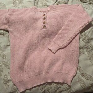 Pink Button-Up Women's Sweater